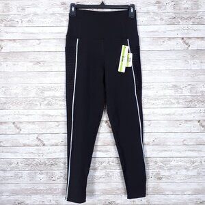 Nicole Miller Womens Leggings M Workout Media Pocket Black 479